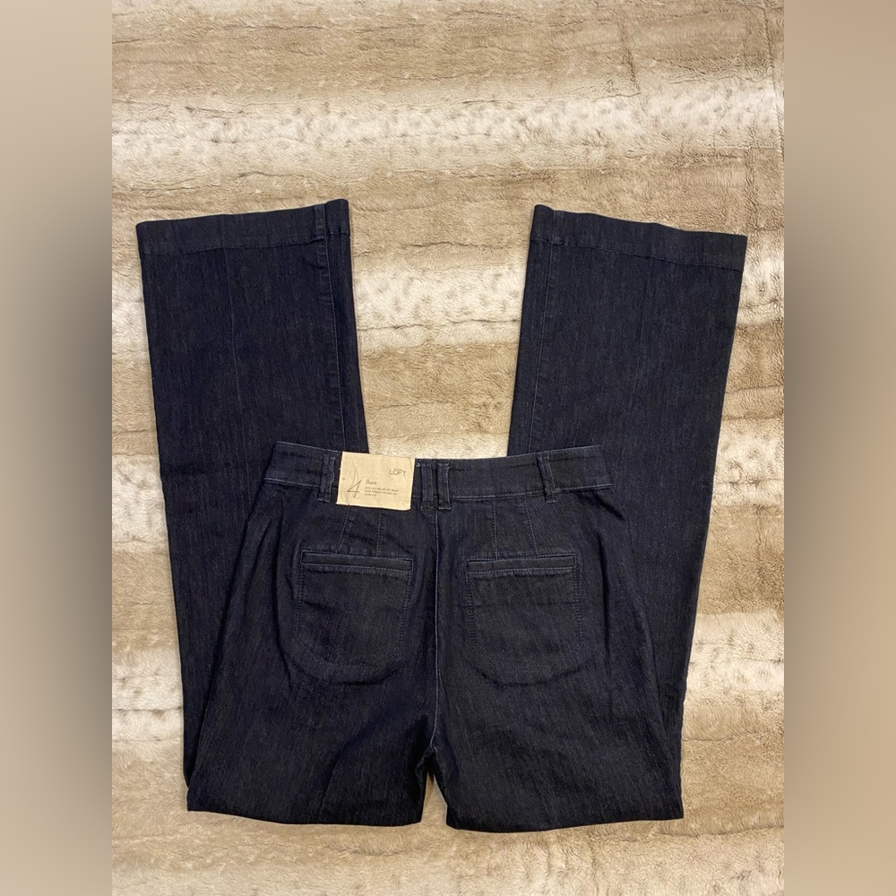 NWT Ann Taylor LOFT Flare Dark Wash Jeans Size 4 - Picture 4 of 13